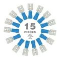 EverStart 15Piece Female Slide Wire Connectors  Blue  Fits 1614 Gauge Wires  Automotive Internal Use