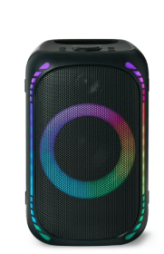 onn Medium Wireless Party Speaker with LED Lighting, Black