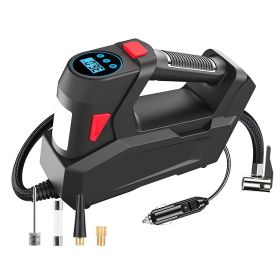 Portable Tire Inflator 120 PSI Maximum 90W Powered Tire Pump with Digital Display LED Light Inflatable Nozzle Needle Fuse Air Compressor for Bike