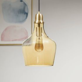 Auburn Bell Shaped Hanging Glass Pendant Light