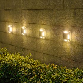 8 LED Solar Wall Light For Outdoor Courtyard Garden; Christmas Party Decoration; LED Lights (Color: warm light, Quantity: 4)