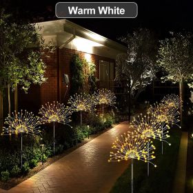 1 Pack Solar Firework Light Outdoor, IP65 Waterproof Solar Garden Flower Lights With 8 Lighting Modes, Decorative Fairy Lights With Stake (Color: warm white, size: 8 Mode 150LEDS)