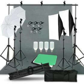 Photography Kit Background Frame Support Softbox Lighting Photo Studio Equipment With 3Pcs Backdrop And Cantilever Tripod Stand (Color: SH-TZ-53-WH)