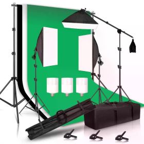 Photography Kit Background Frame Support Softbox Lighting Photo Studio Equipment With 3Pcs Backdrop And Cantilever Tripod Stand (Color: SH-TZ-35)