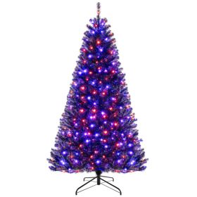 6/7/8 Feet Artificial Christmas Tree with 6 Lighting Modes and Spooky Sounds (size: 8 ft)