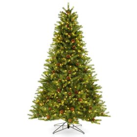 6/7 FT Artificial Christmas Tree with Pine Cones and Adjustable Brightness 1 Reviews (size: 7 ft)