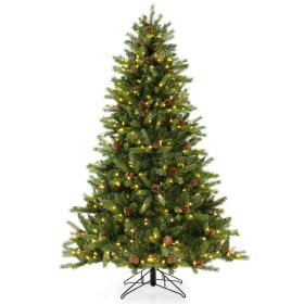 6/7 FT Artificial Christmas Tree with Pine Cones and Adjustable Brightness 1 Reviews (size: 6 ft)