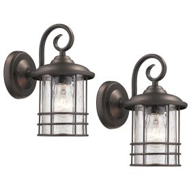 2 Pack outdoor wall light (Color: Oil Rubbed Bronze)